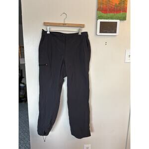 LL Bean Cargo Pants Women's Size 12 Hiking Nylon Stretch Dark Gray Outdoors